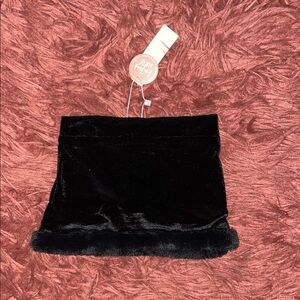 Baileys Blossoms Black Velvet Mini Skirt